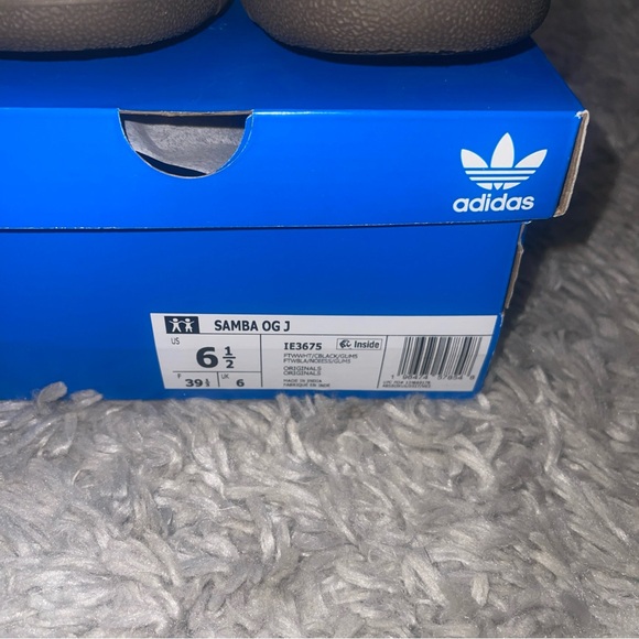 Adidas Samba OG Trainers 6.5Y/Women’s 8 Cloud White Core Black Clear - Picture 4 of 11